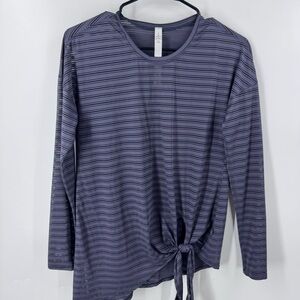 Lululemon Athletica Striped purple / Black Lightweight sheer top.